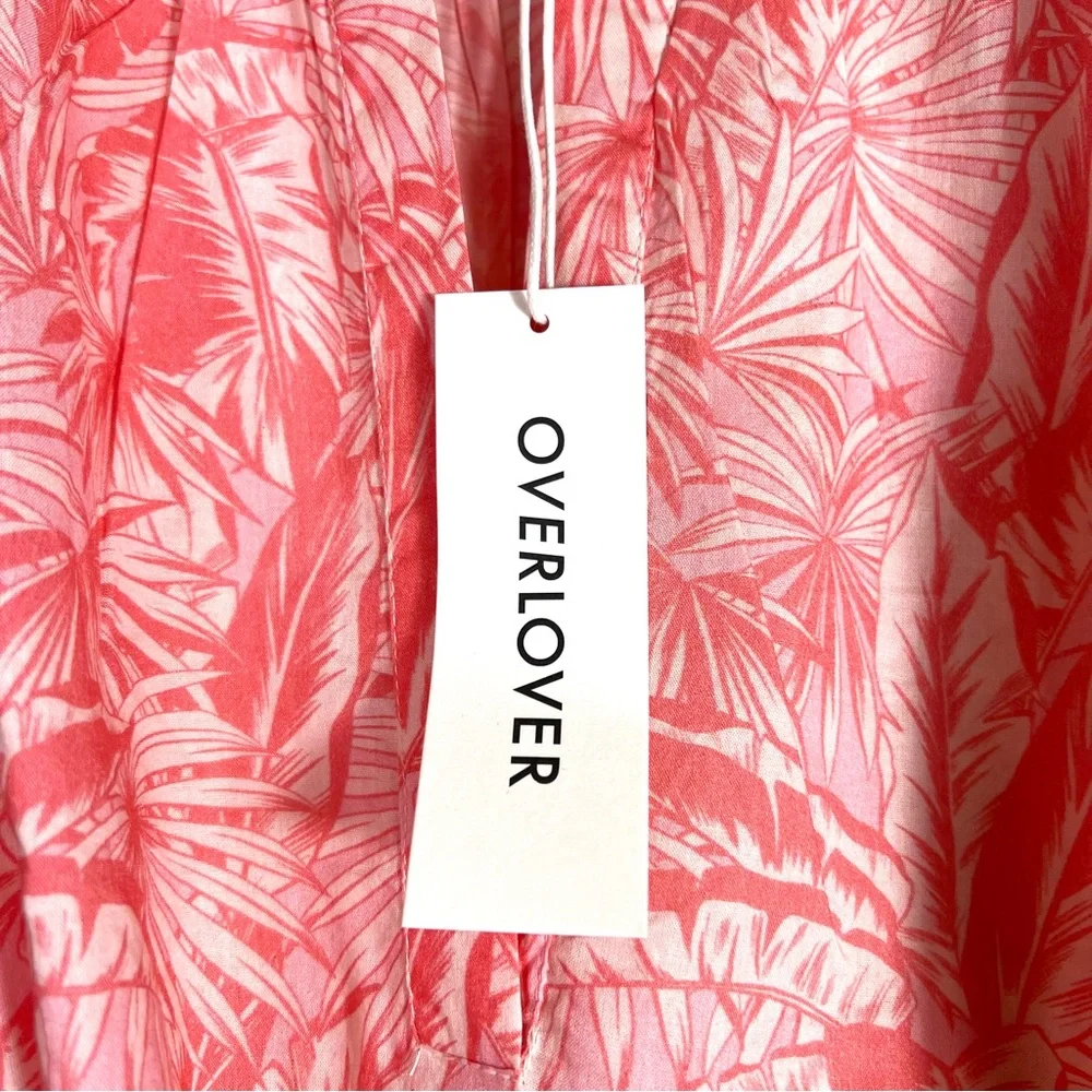 NWT OVERLOVER Cameron Top In Palms Coral Size XS - Picture 7 of 12